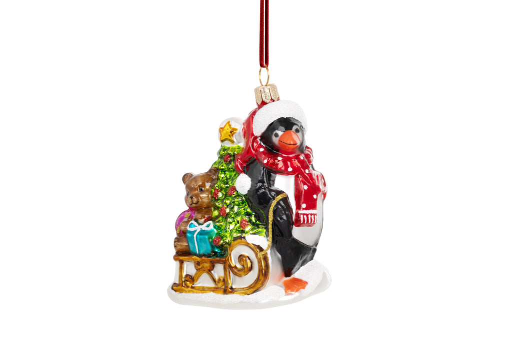 PINGUINO CON SLITTA E ORSETTO