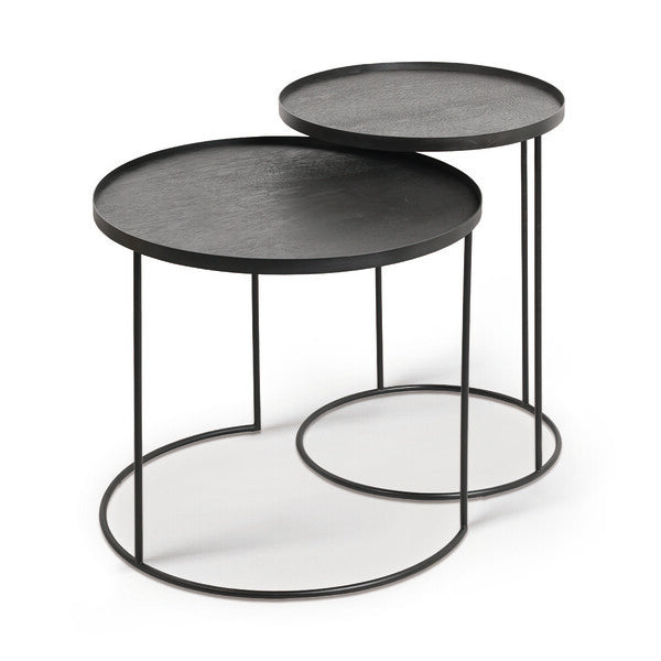 ROUND TRAY SIDE TABLE SET